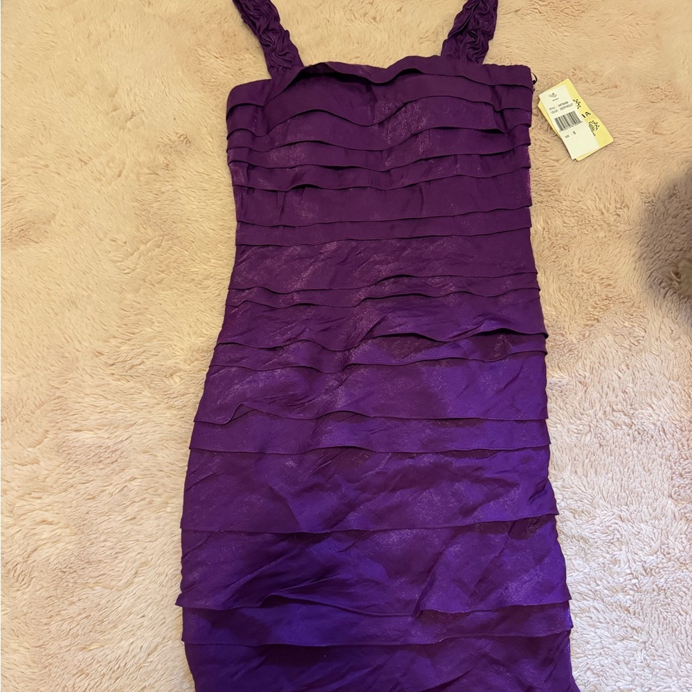 Elegant Purple Knee length Dress